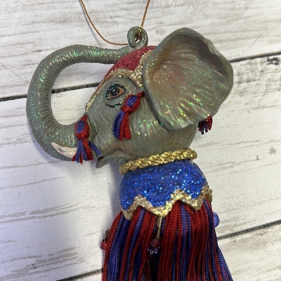 ELEPHANT CHRISTMAS ORNAMENT with tassel unique and rare - Picture 1 of 6